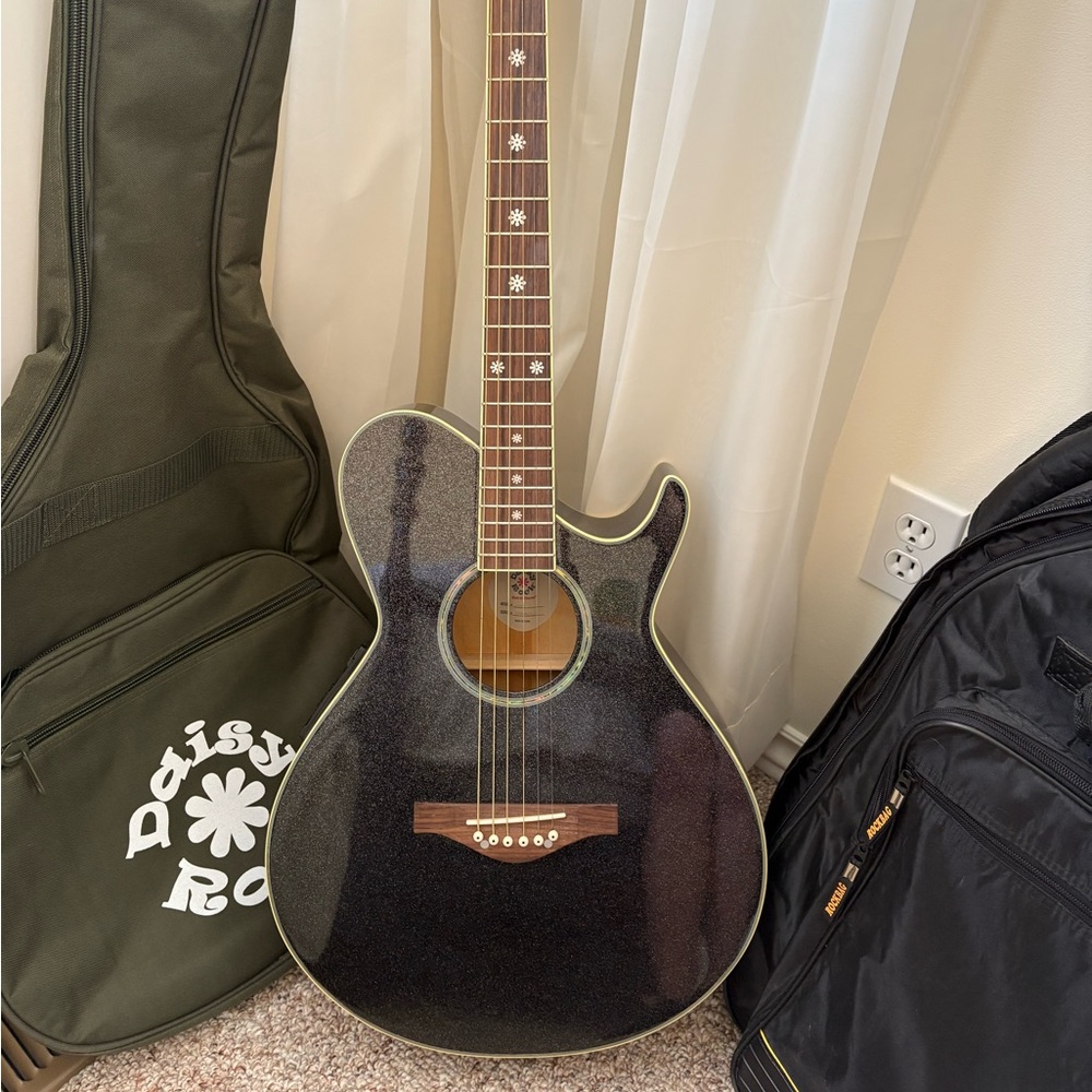 Daisy Rock Wildwood Acoustic/Electric Guitar in Rainbow Sparkle